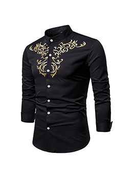 Business Fashion Embroidered Long Sleeve Shirts