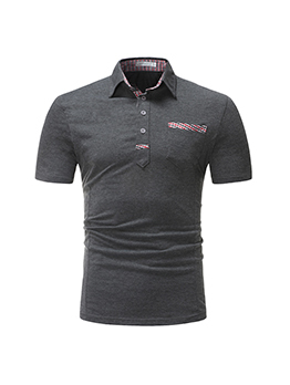 Casual Patch Short Sleeve Polo Shirts 