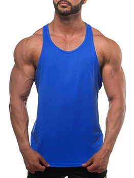 Sporty Casual Pure Color Sleeveless Vest For Men
