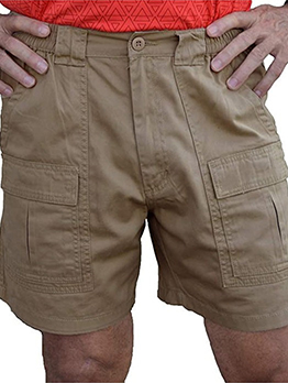 Casual Solid Cargo Short Pants Men 