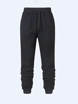 Outdoor Solid Fleece Ruched Track Pants 
