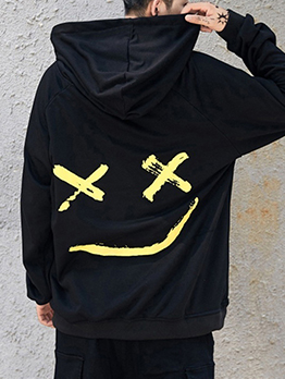 New Contrast Color Letter Exercise Hoodie 
