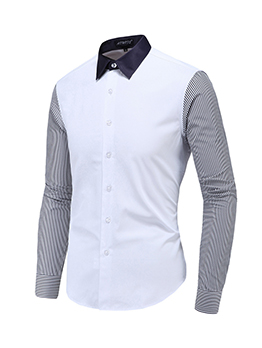 New Contrast Color Striped Casual Shirts 