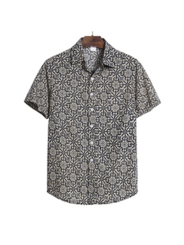 Summer Loose Casual Geometric Printed Shirt For Men