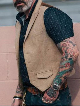 Latest Style Single-Breasted Casual Solid Waistcoat
