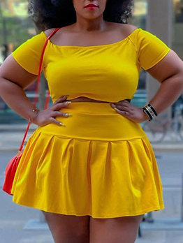 New Solid Plus Size Skirt Sets 