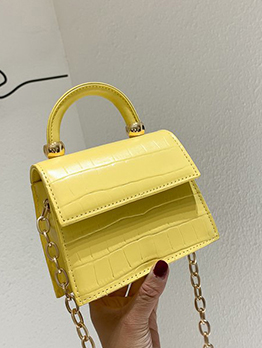 Fashion Solid Chain Hasp Shoulder Handbag For Women