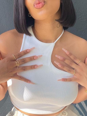 Halter neck Sleeveless Cropped Tanks 