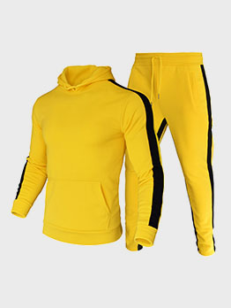 New Contrast Color Hoodie With Track Pants 