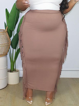 Casual Style Tassel Plus Size Skirt For Women