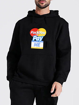 Outdoor Contrast Color Plush Pullover Hoodie 