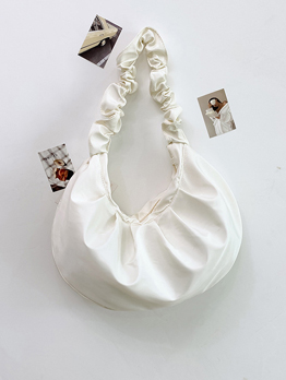 Adorable Solid Pleated Fresh Shoulder Bags