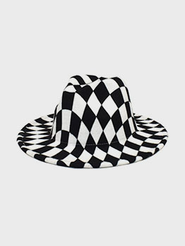 Fashionable Black And White Grid Jazz Hat