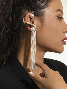 Baroque Style Gorgeous Faux-Pearl Long Single Earring