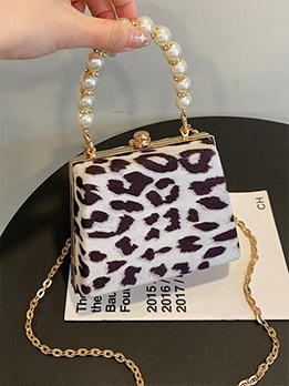 Nylon  Leopard Zebra Rhinestone Faux Pearl Ladies handbags