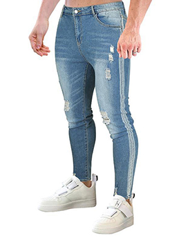 Fashion Casual Hollow Out Men Pencil Jeans