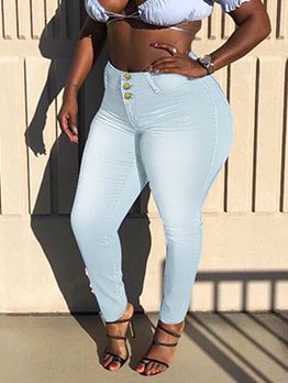 Plus Size Spring Skinny Jeans For Women