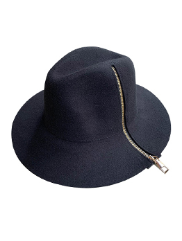 New Arrival Solid Zipper Up Fedora Hat