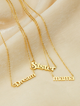 Light Luxury Letter Hollow Out Golden Necklaces