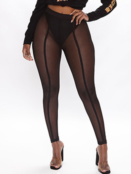 Sexy See Through Black Long Pant Leggings For Women
