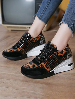 Korean Style Lace Up Wedge Running Shoes 
