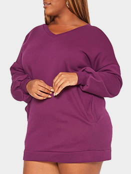Solid Thicken Plush Casual Plus Size Sweatshirt