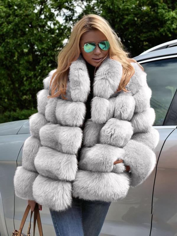 Wholesale Charming Solid Fluffy Faux Fur Ladies Winter Coats DPO111216 ...