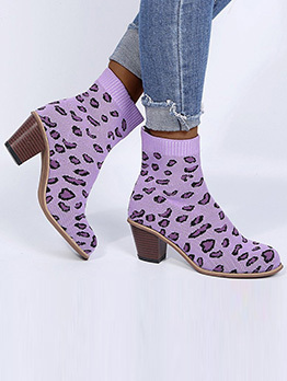 Catwalk Fashionable Round Toe Chunky Heel Boots