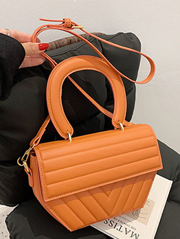 Chic Solid Ruched Striped Design Handbags 