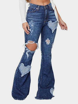 New Arrival Hollow Out Women Bootcut Jeans