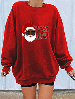 Christmas Santa Claus Long Sleeve Oversized Sweatshirt
