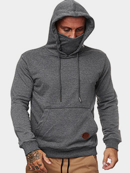Outdoor Patch Pocket Long Sleeve Pullover Hoodie 