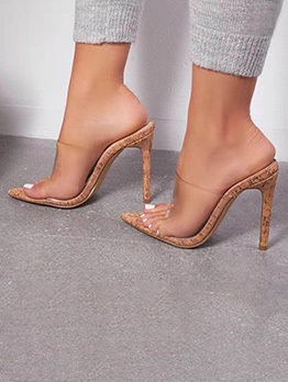 Stylish Pointed Toe Summer Ladies Heels Slippers