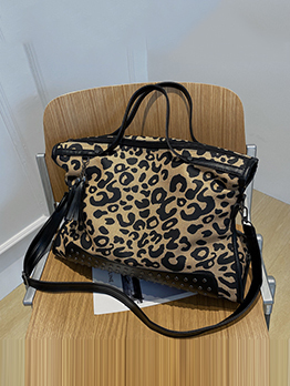 Leopard  Printed Travel Large Tote Bagd For Women