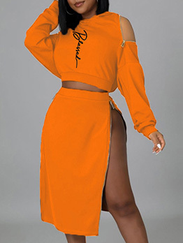 Stylish Zipper Designer Hoodie 2 Piece Skirt Sets