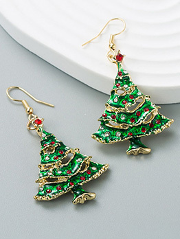 Creative Festive Christmas Tree Christmas Party Earrings