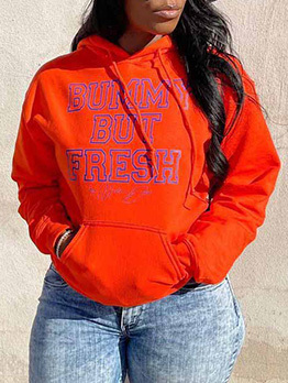 Casual Letter Easy Matching Hoodies For Women