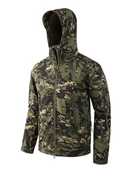 Winter Camouflage Zipper Hooded Long Sleeve Coat 