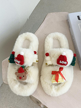Fall Winter Comfy Plush House Slippers For Women