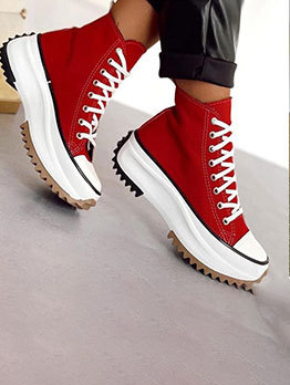 Casual Fashion Lace Up High Top Canvas Shoes