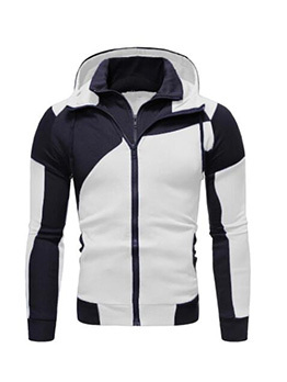 Contrast Color Casual Fashion Hoodies Outerwear