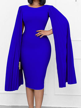 Chic Solid Bodycon Party Wear Dress