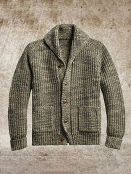 Men Fall Winter Knitted Cardigan Sweater Coat
