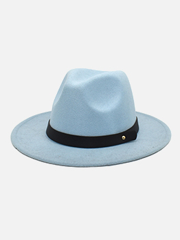 Trendy Unisex Woolen Big Brim Fedora Hat