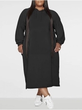Casual Hooded Collar Plus Size Maxi Dress