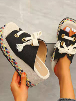 Street Lace Up Wedges For Women