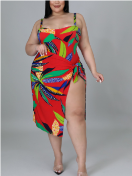 Plus Size Printed Beach Swimsuit Sets