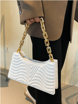 Fashion Trends Solid Golden Chain Shoulder Bag