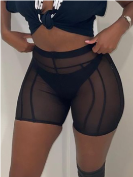 Sexy See Through Black Short Pants