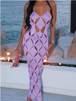  Sexy Summer Cutout Sleeveless Bodycon Maxi Dress